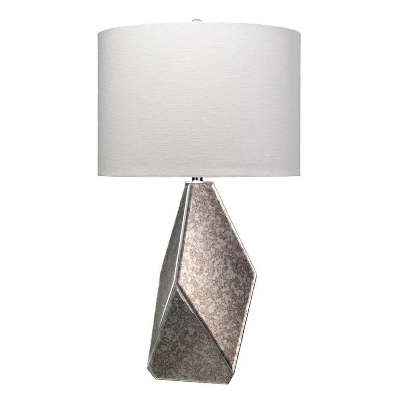 30 Inch Glass Geometric Table Lamp Antique Gray White