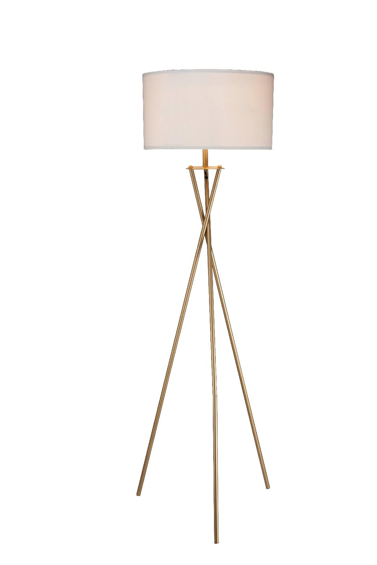 64.5" In Ester Matte Gold Hourglass Mid-century Metal Floor Lamp