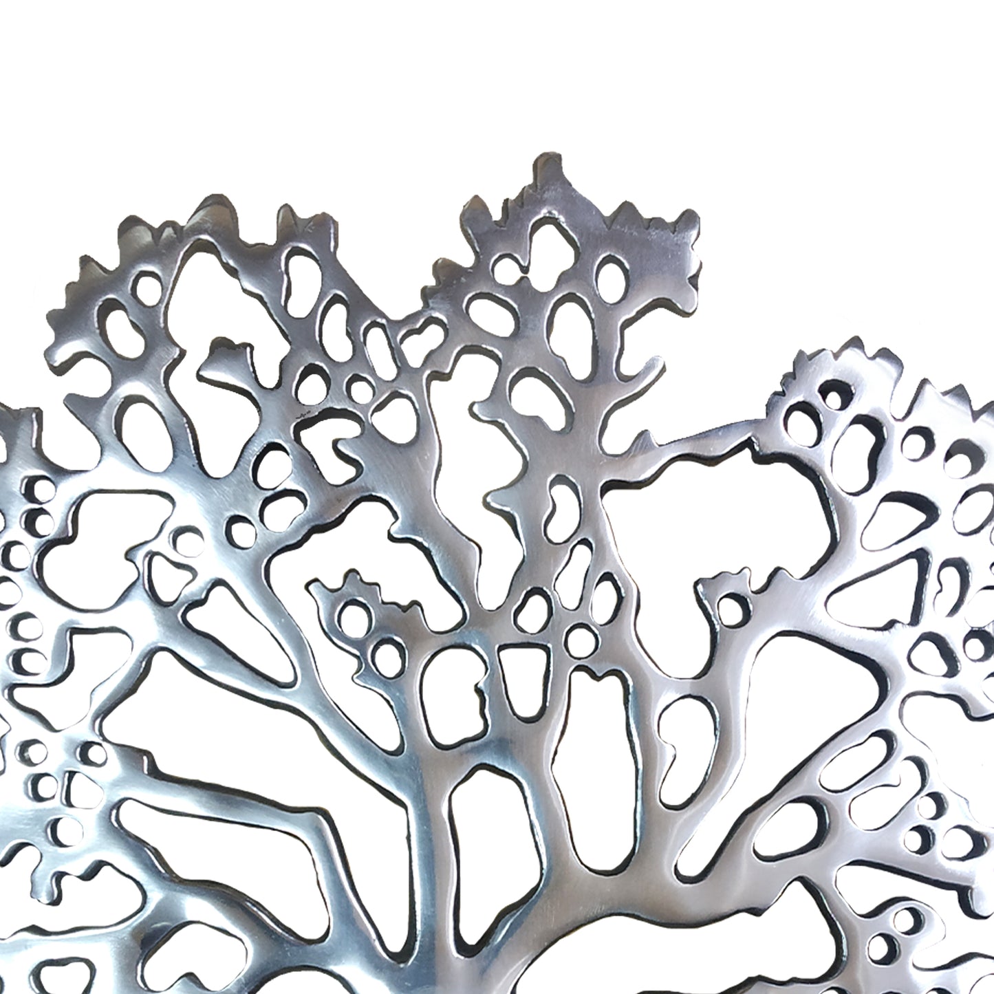 Stylish Aluminum Tree Decor With Block Base Silver And Black