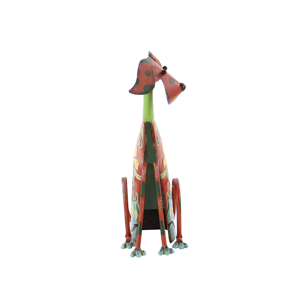 17 Inch Decorative Metal Dog Sculpture Multicolor