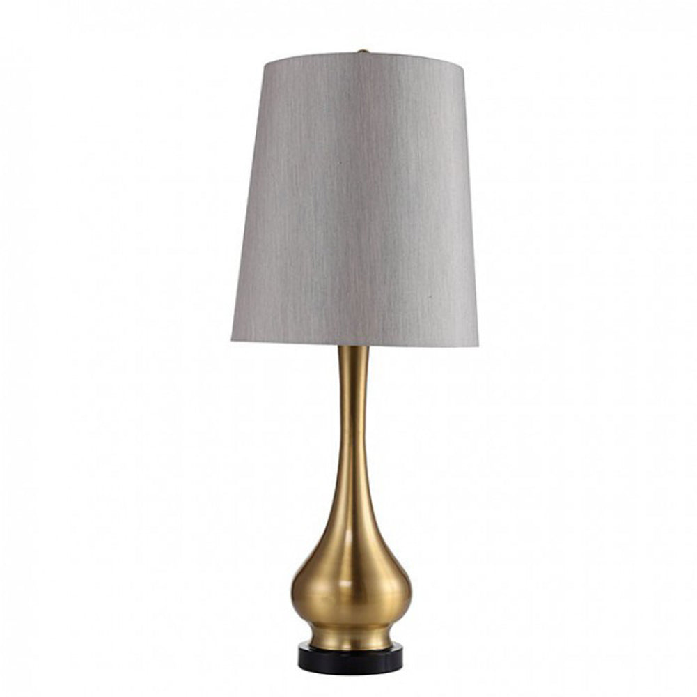 LIA Contemporary Table Lamp Gold Base With White Shade