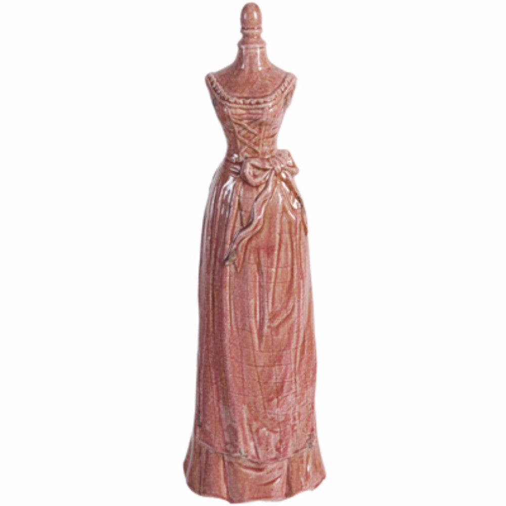 26 Inch Mannequin Figurine Accent Decor Distressed Red