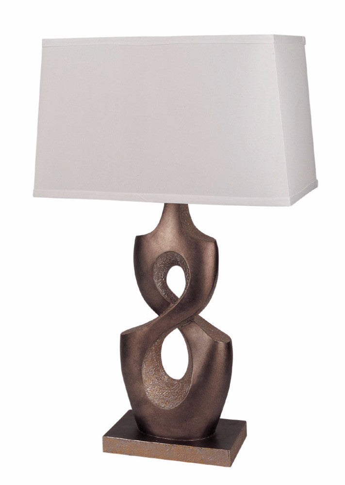 Appealing Poly Resin Table Lamp Brown Set of 2