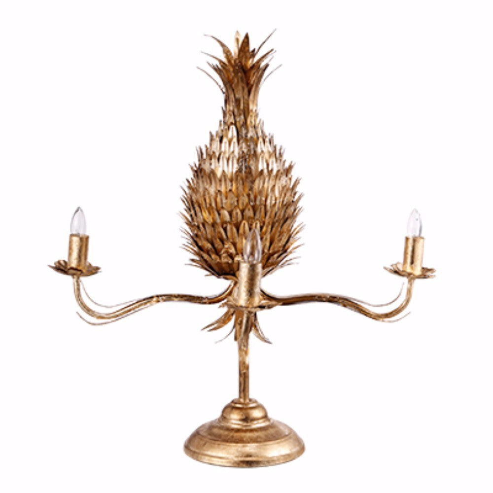 Contemporary Style Iron Pineapple Table Lamp Gold