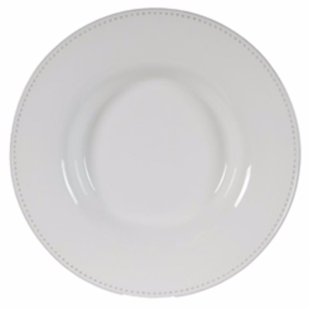 Enticing Round Decorative Porcelain Plate White