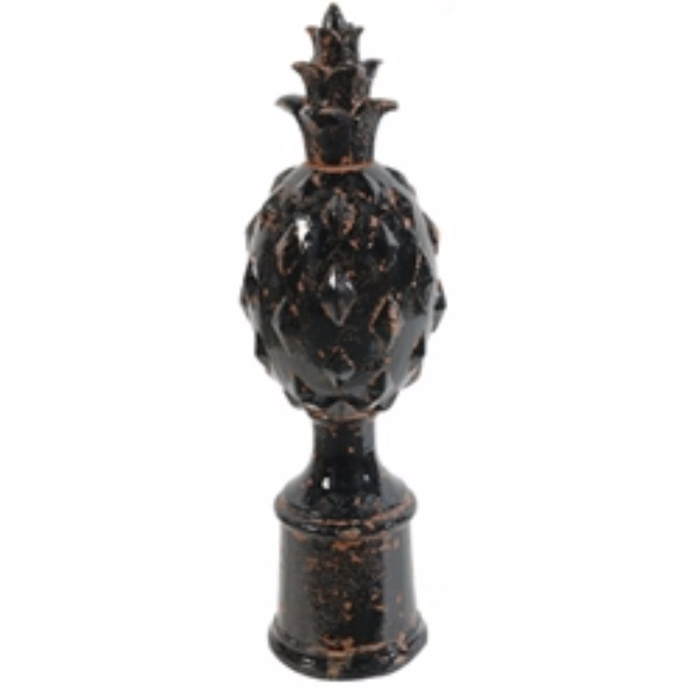 Decorative Ceramic Finial Black