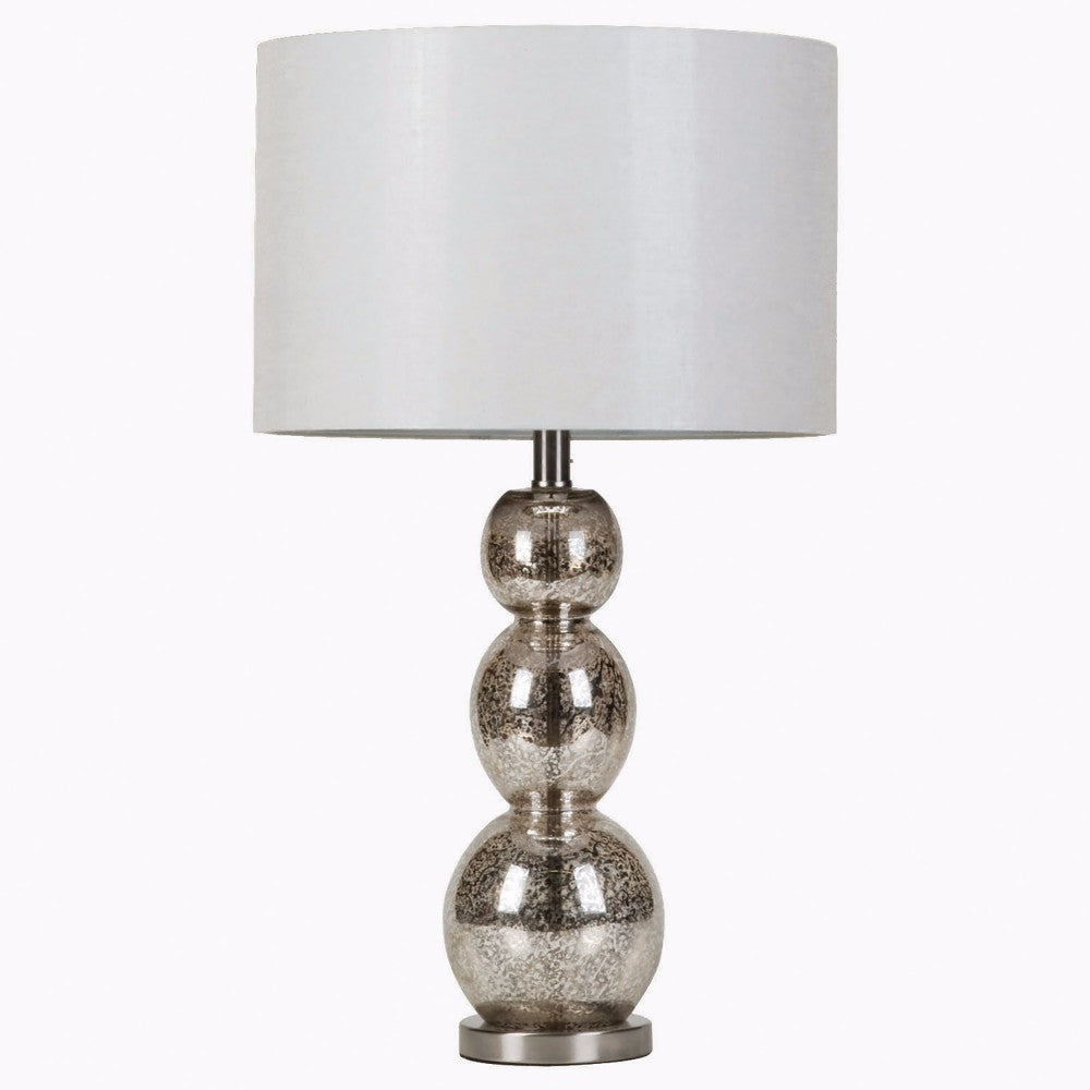 Adorning Metallic Table Lamp White And Silver