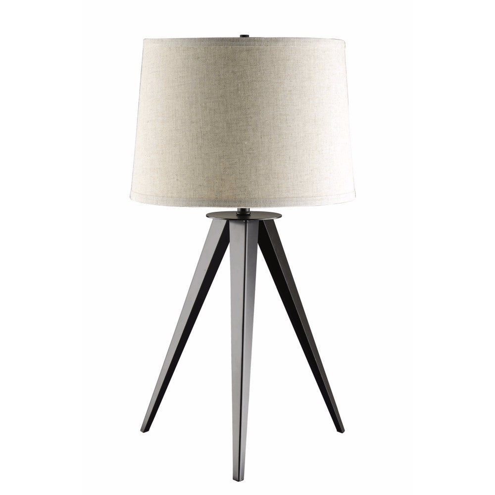 Table Lamp With Tripod Base Gray And White