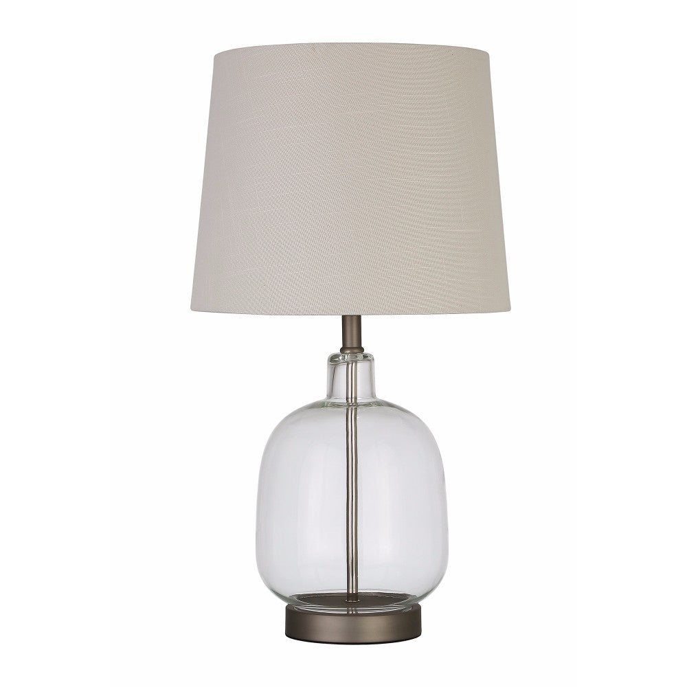 Beautifully Designed Glass Table Lamp White And Clear