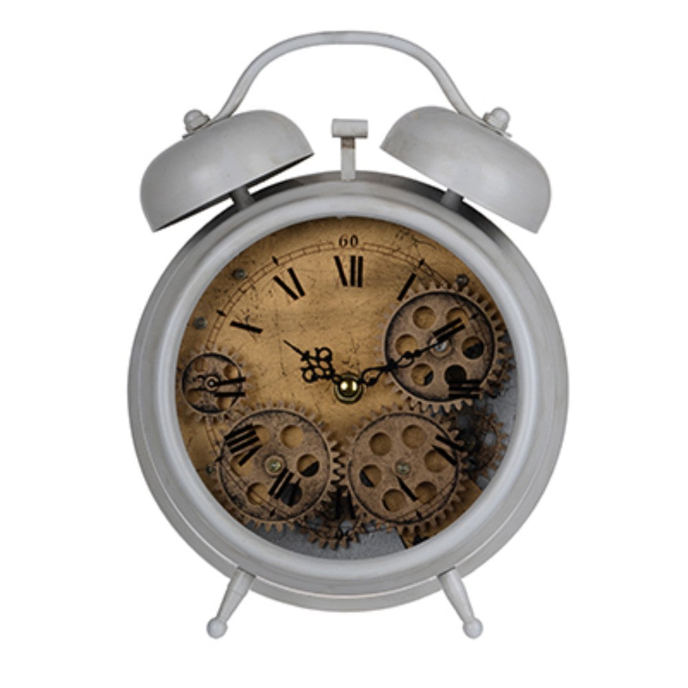 Metal Table Clock White