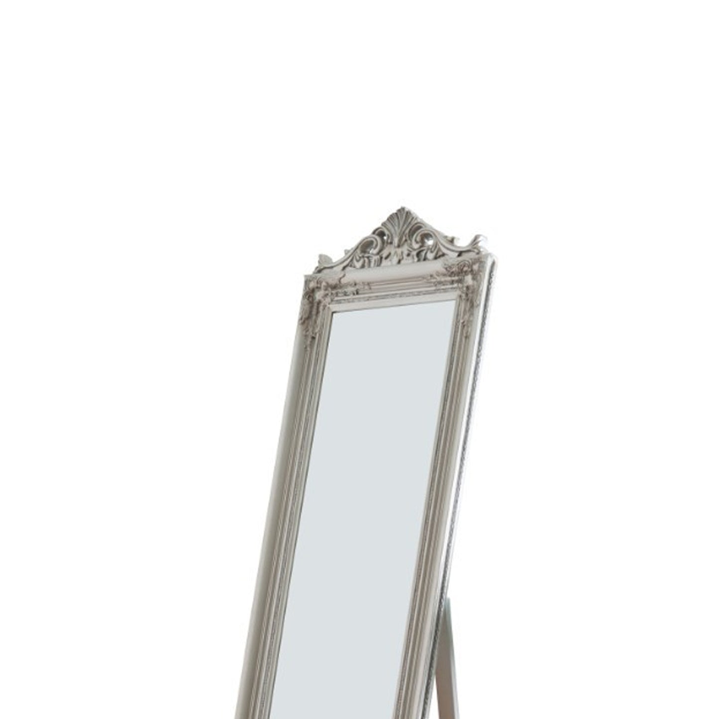 Camilla Full Length Standing Mirror With Decorative Design Silver