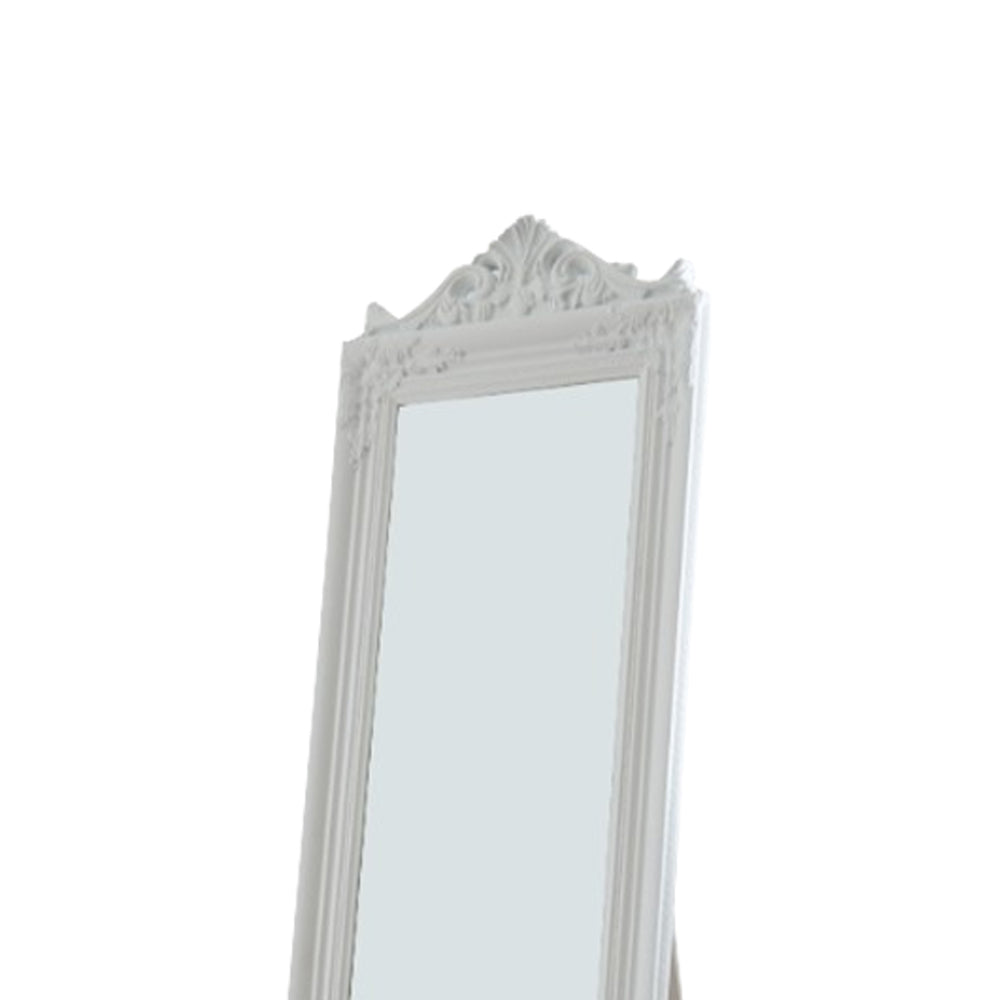 Camilla Full Length Standing Mirror With Decorative Design White