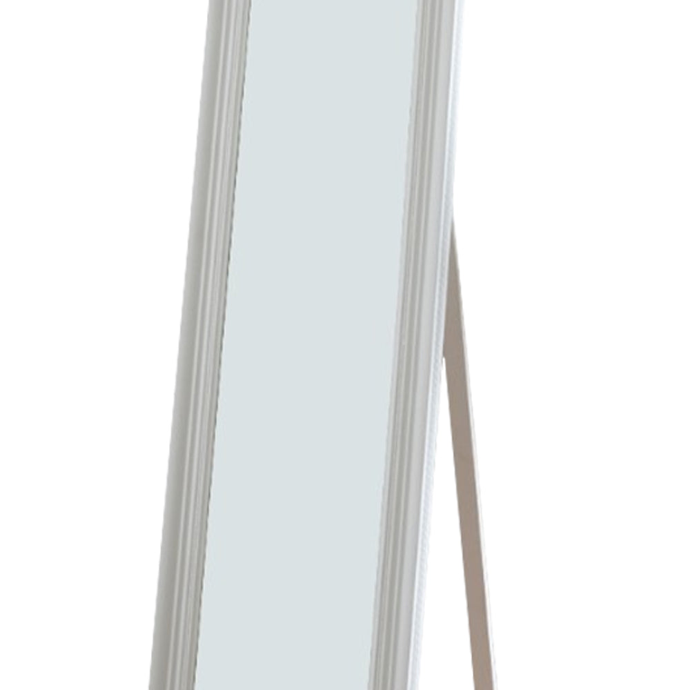 Camilla Full Length Standing Mirror With Decorative Design White