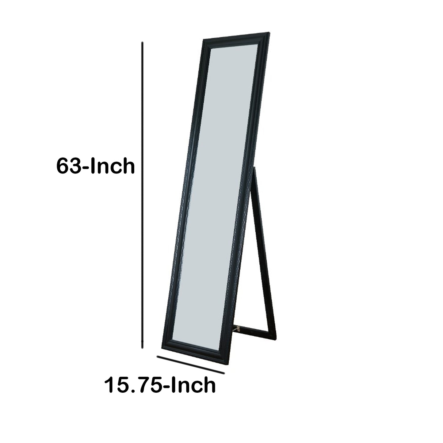 Elisabetta Full Length Standing Mirror With Decorative Design Black