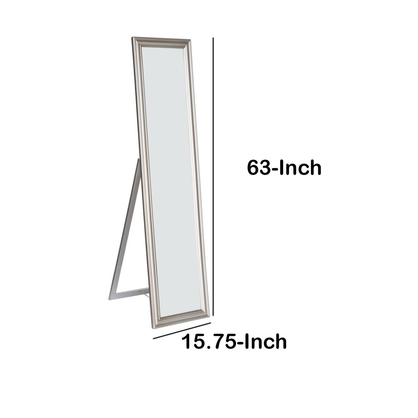 Elisabetta Full Length Standing Mirror With Decorative Design Silver