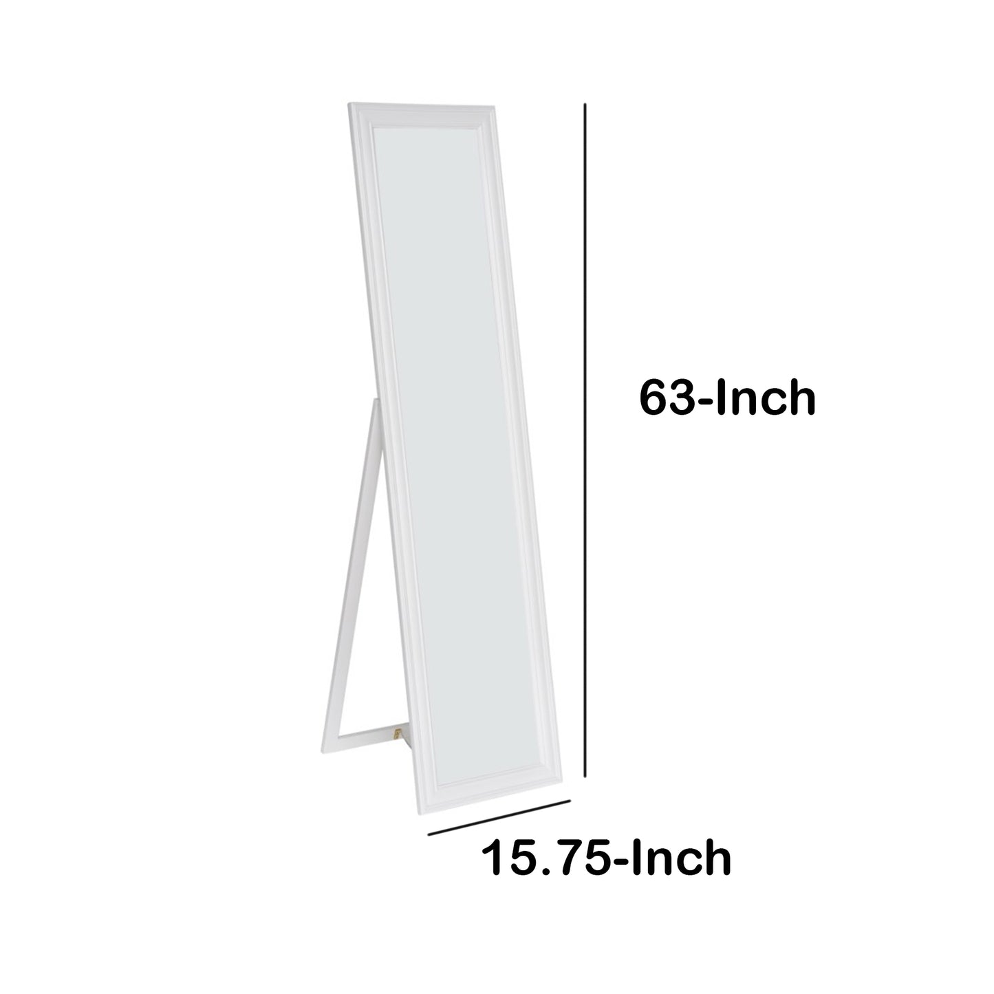 Elisabetta Full Length Standing Mirror With Decorative Design White