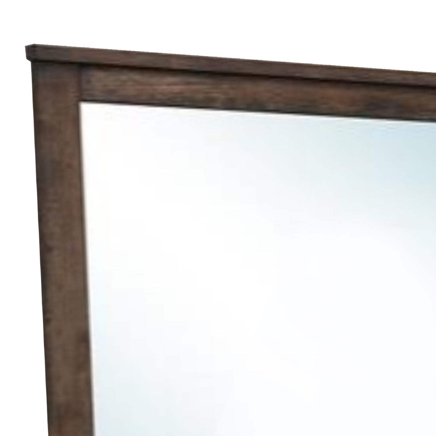 Distressed Solid Wood Mirror Brown