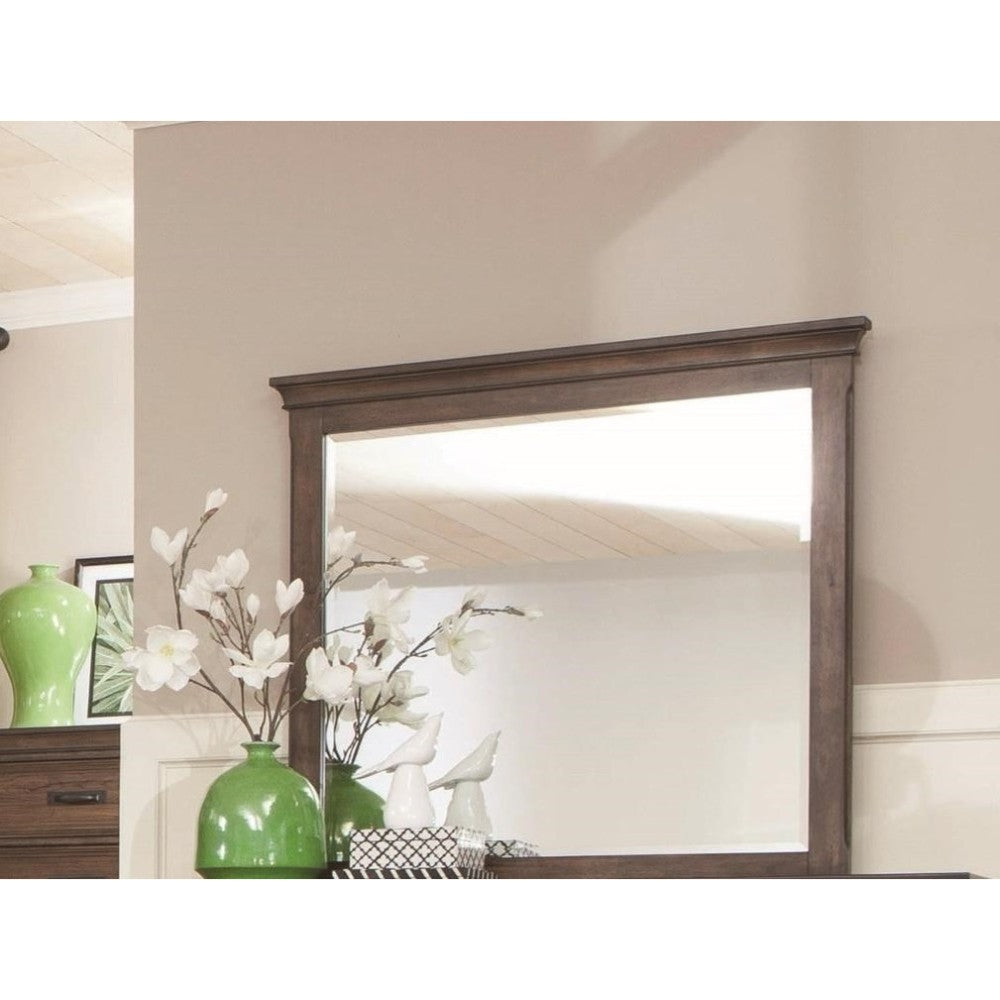Traditional Landscape Mirror Oak Brown