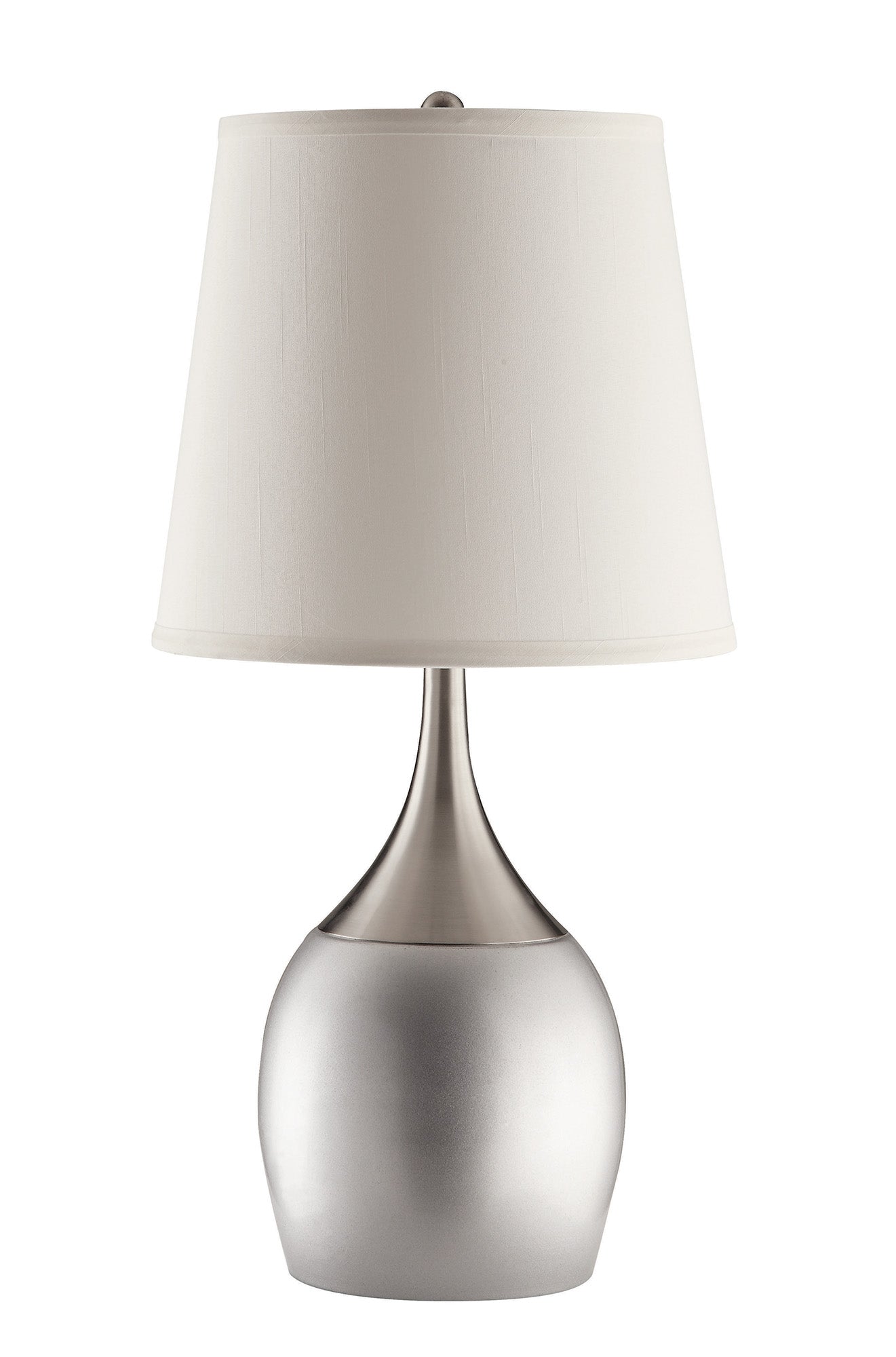 Modish Metal Table Lamp Silver Set of 2