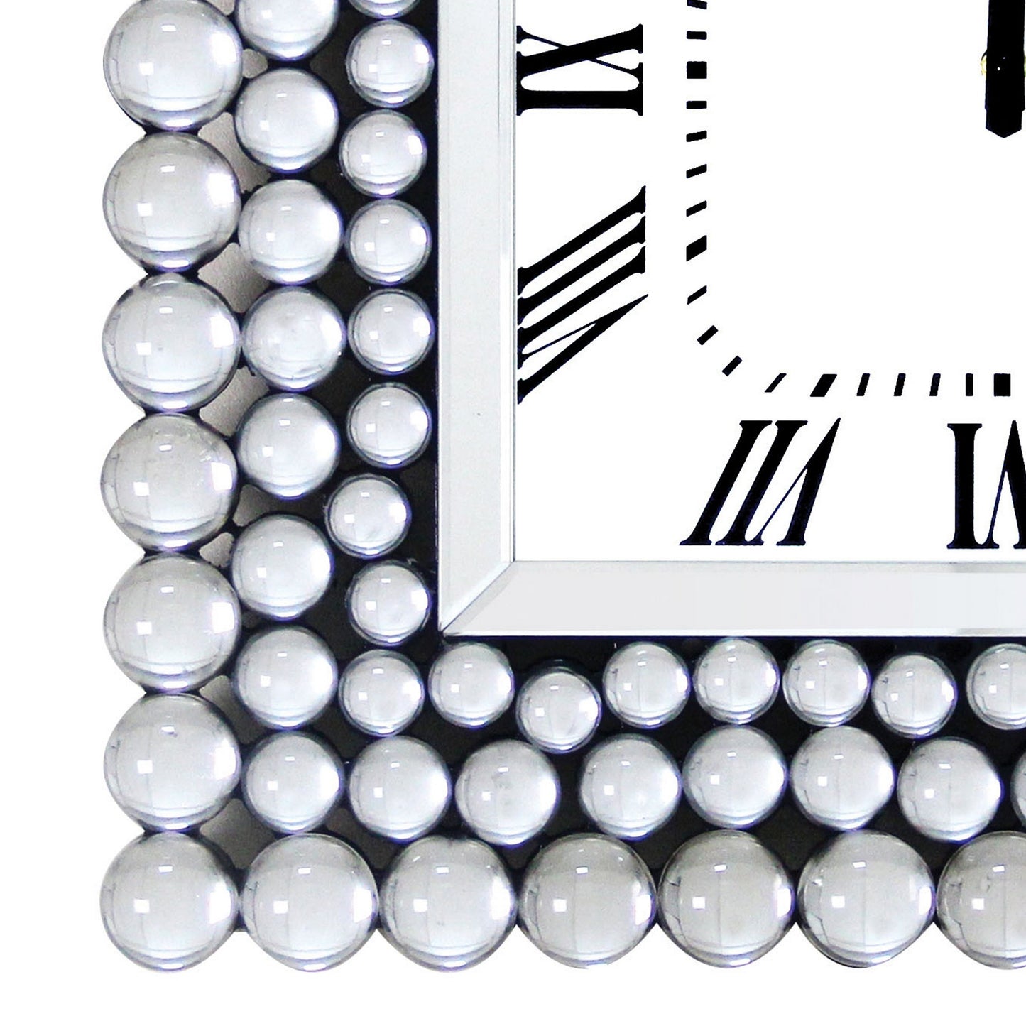 Mirrored Wall Clock In Square Shape White