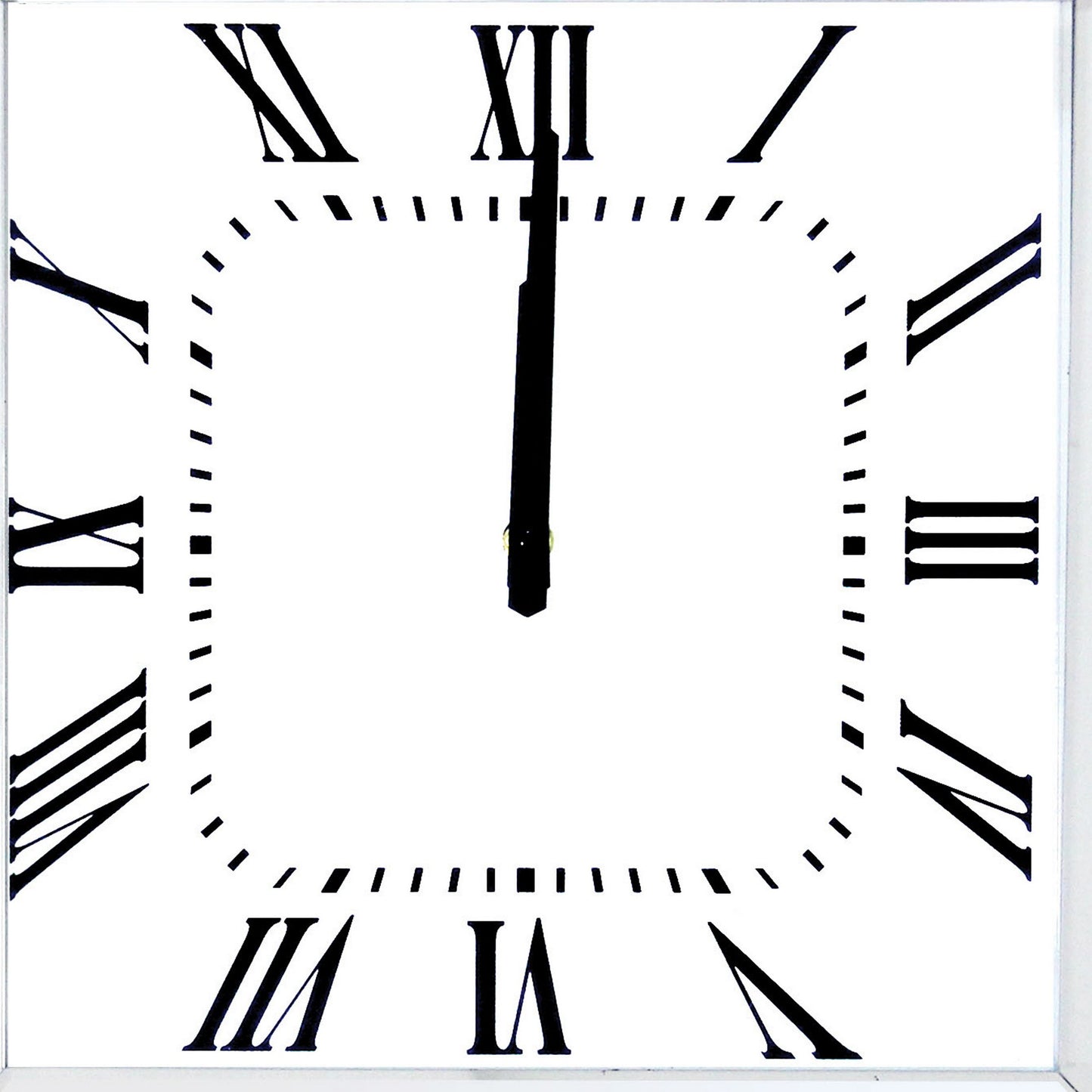 Mirrored Wall Clock In Square Shape White