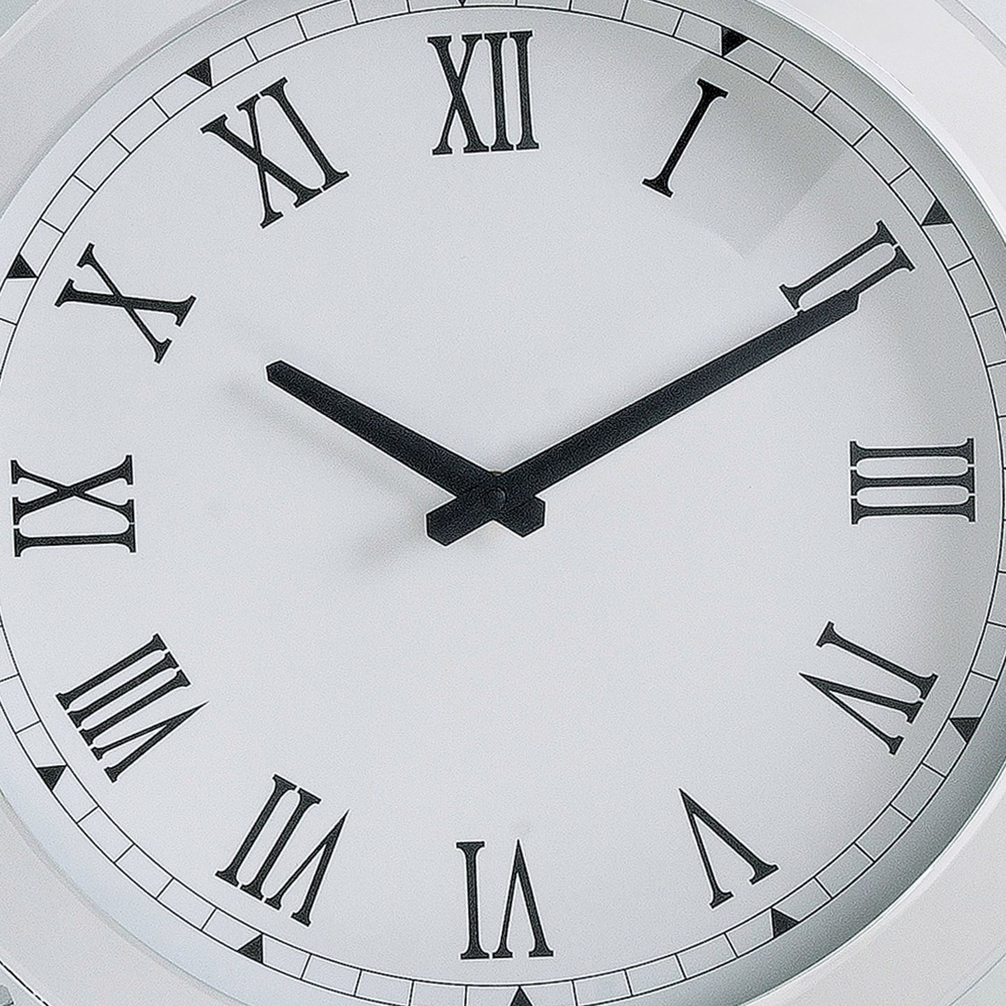 Wood & Mirror Round Analog Wall Clock White