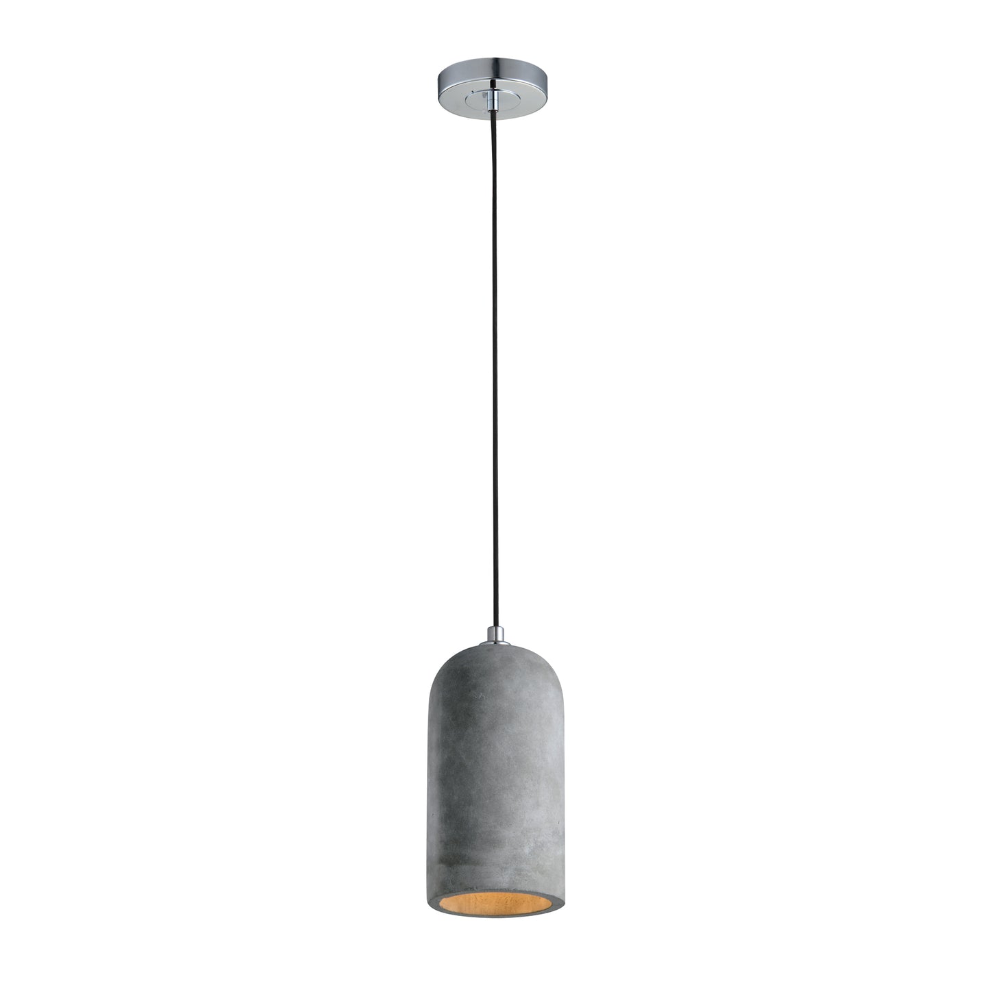 Robust Pendant Light With Unique Sturdy Concrete Shade Gray And Silver