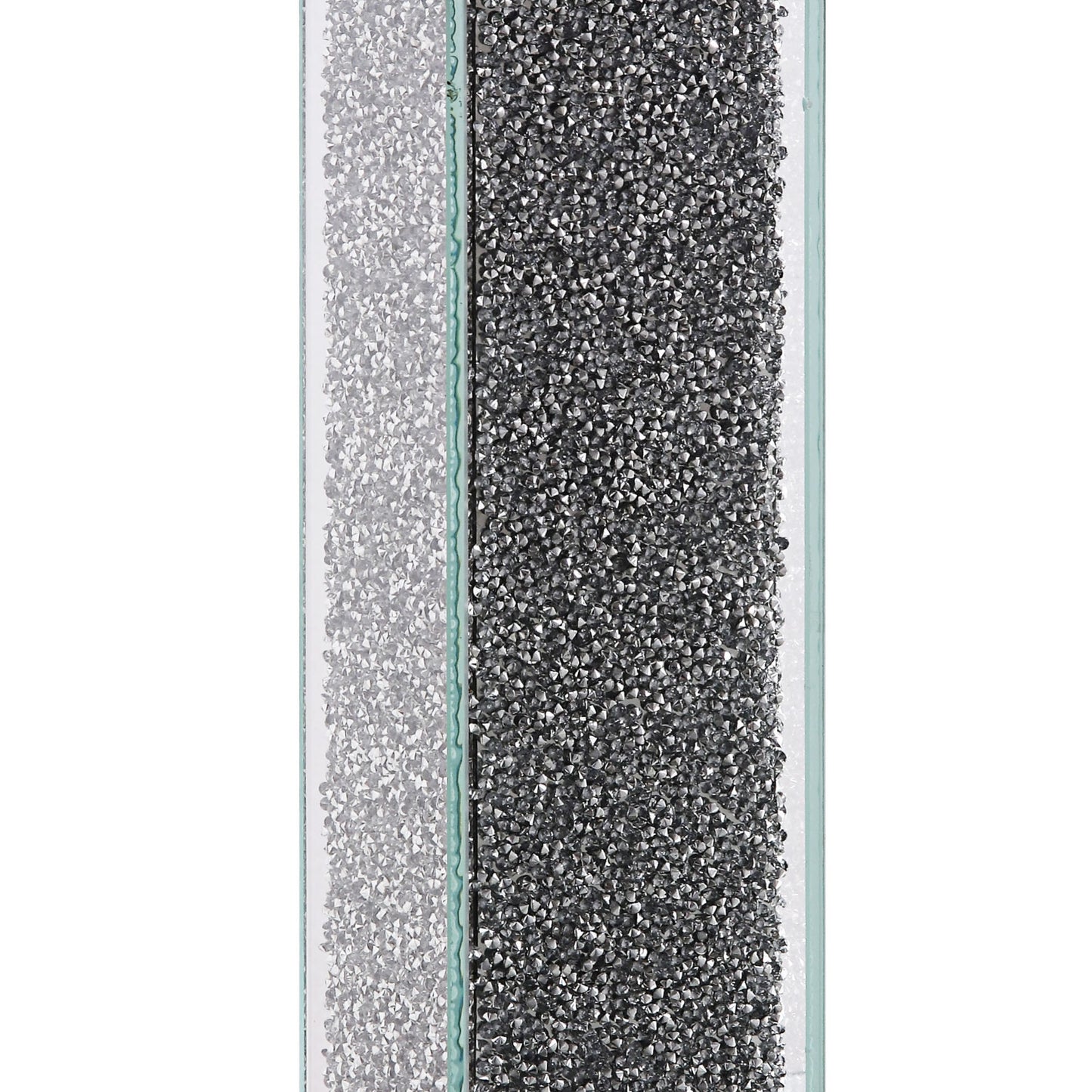 Wood And Glass Candle Holder With Faux Crystal Inlays Clear Large Set Of Two