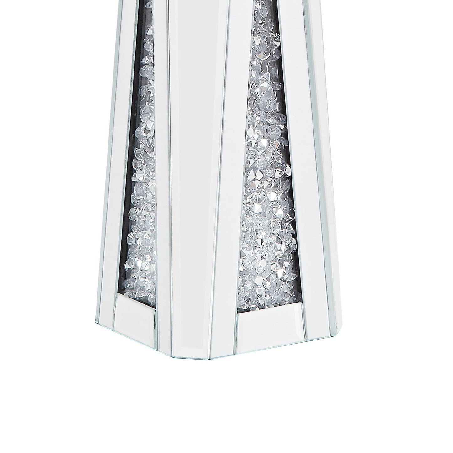 Wood And Glass Candle Holder With Faux Crystal Inserts Clear Set Of Two Small