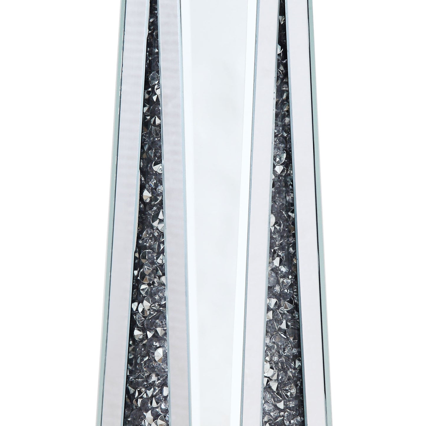 Wood And Glass Candle Holder With Faux Crystal Inserts Clear Set Of Two Large