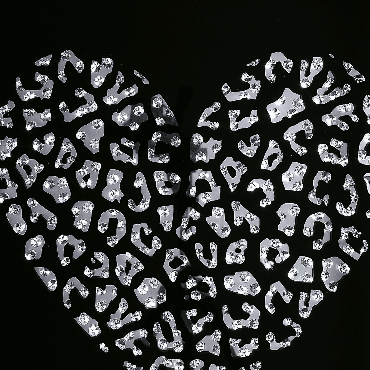 Decorative Wood And Mirror Heart Wall Art Black And Clear
