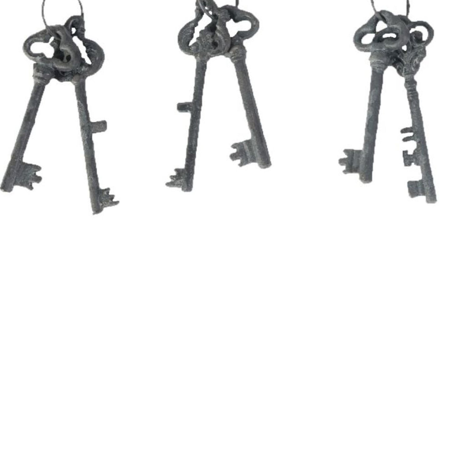 Decorative 4 Piece Lock And Key Set Wall Accent Antique Silver