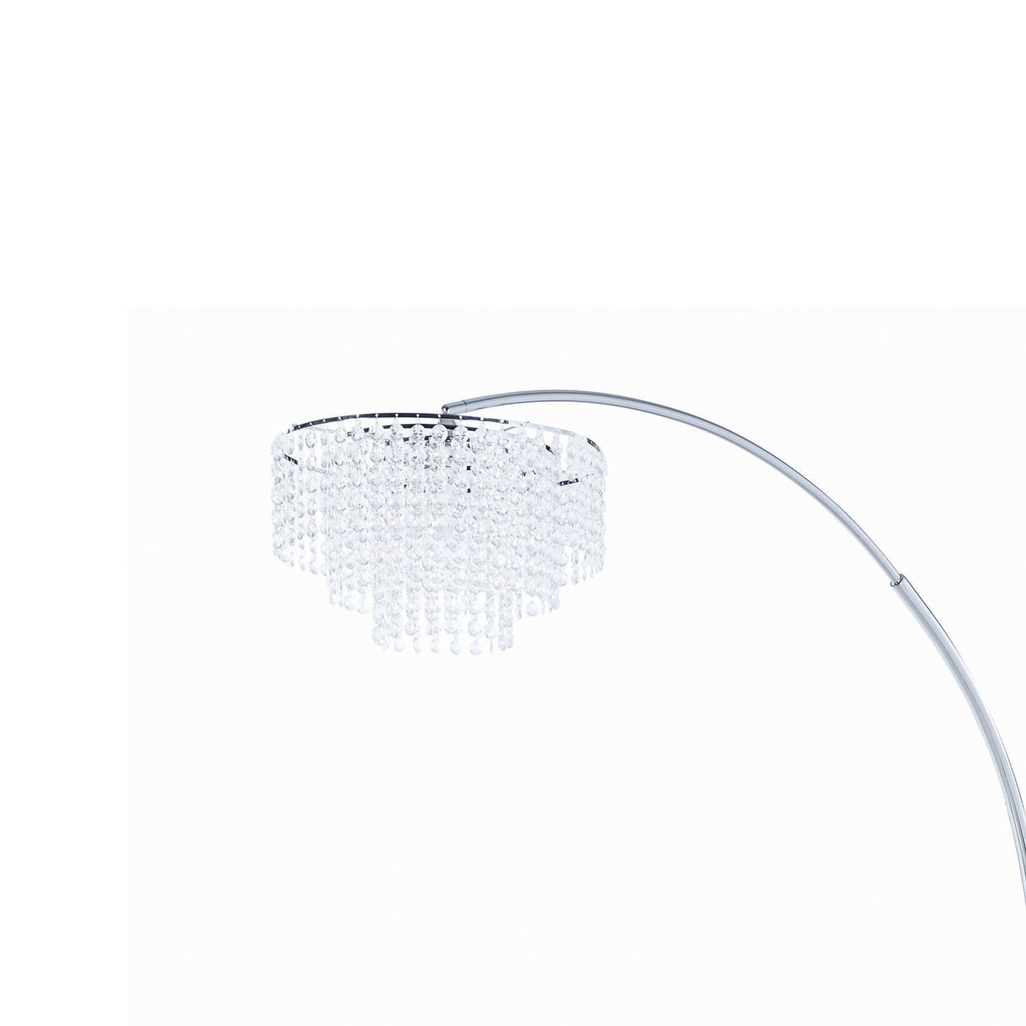 Crystal Accented Tiered Metal Floor Lamp With Marble Base Silver And White