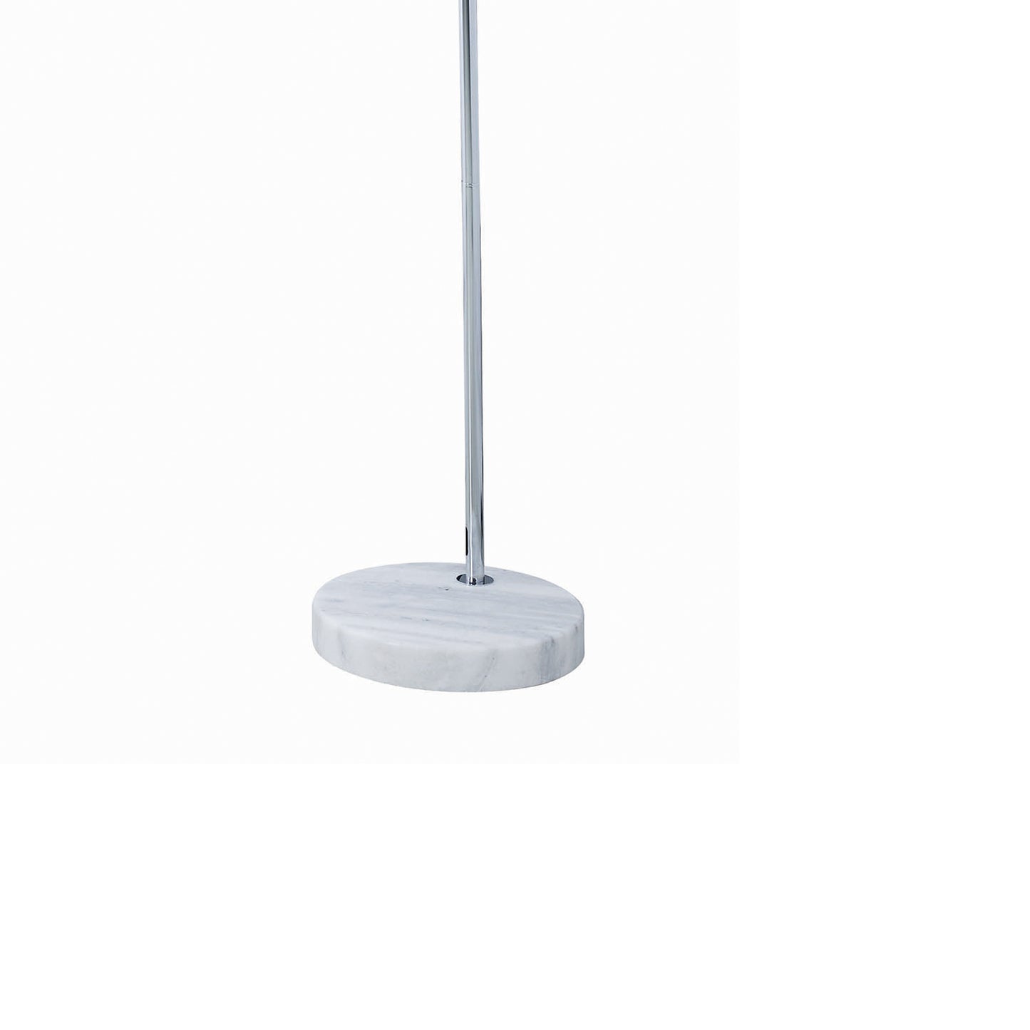 Crystal Accented Tiered Metal Floor Lamp With Marble Base Silver And White