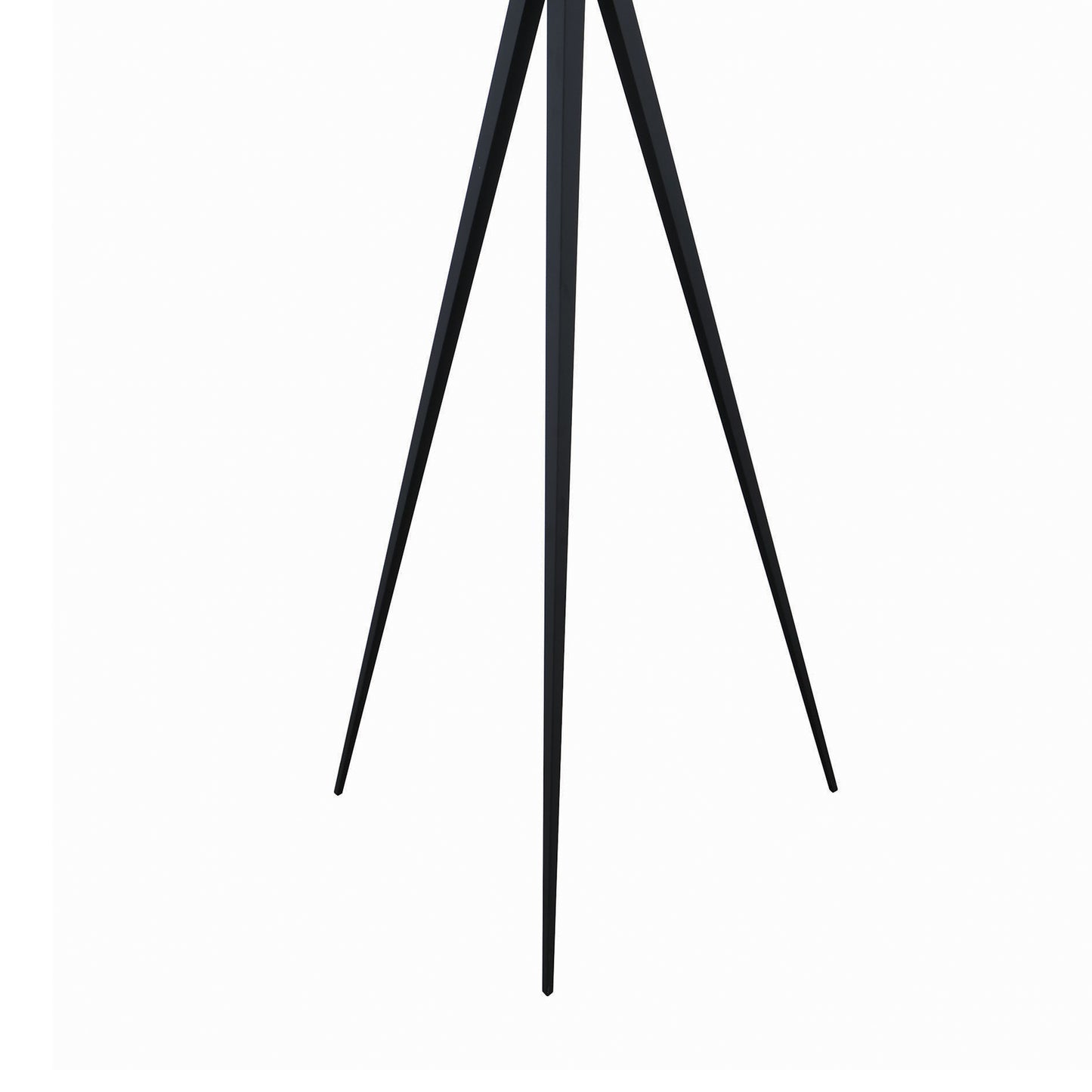 Height Adjustable Metal Tripod Floor Lamp With Fabric Shade White And Black