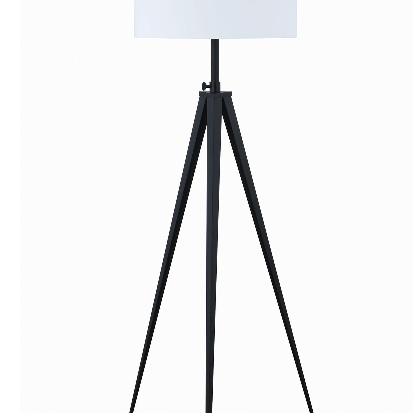 Height Adjustable Metal Tripod Floor Lamp With Fabric Shade White And Black