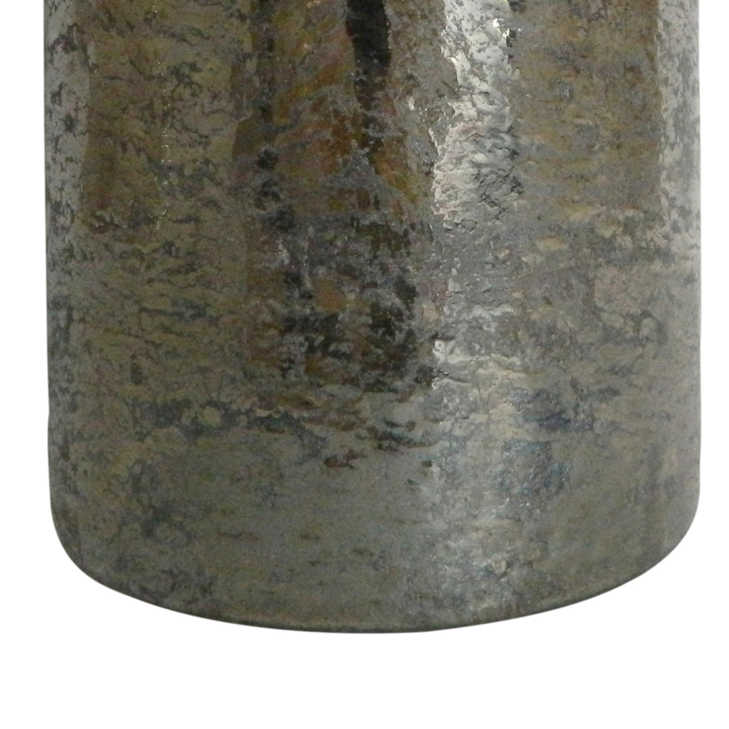 Traditional Style Jar Shaped Glass Candleholder Gray