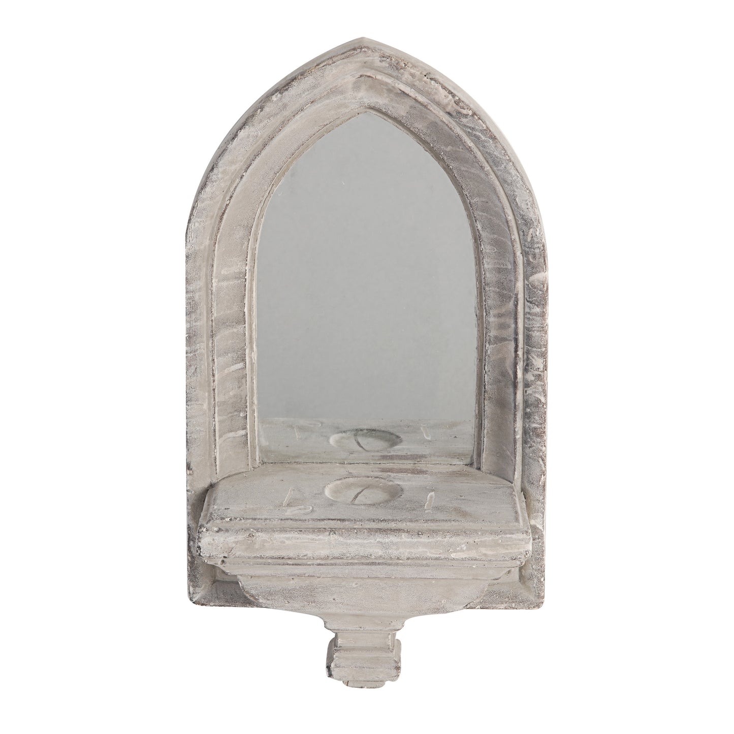 Cement Protected Decorative Wall Mirror Washed White