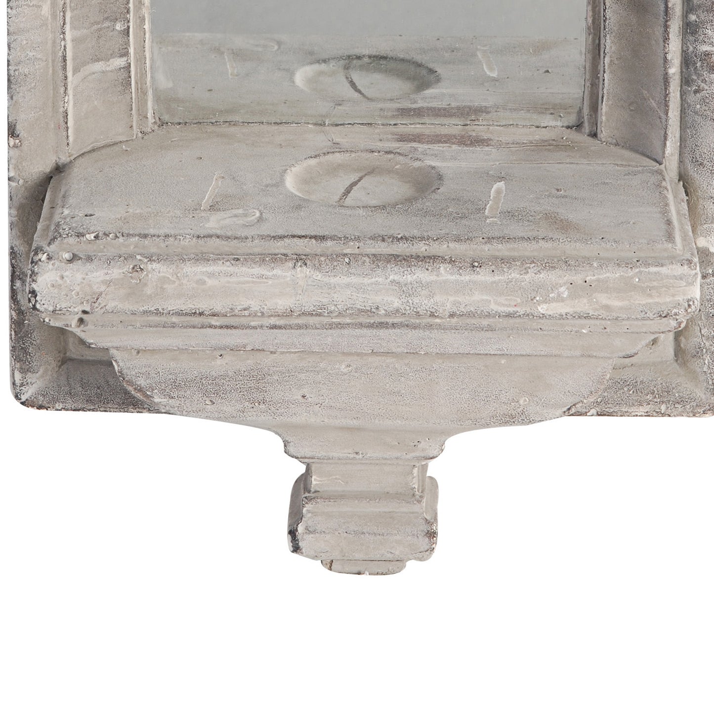 Cement Protected Decorative Wall Mirror Washed White