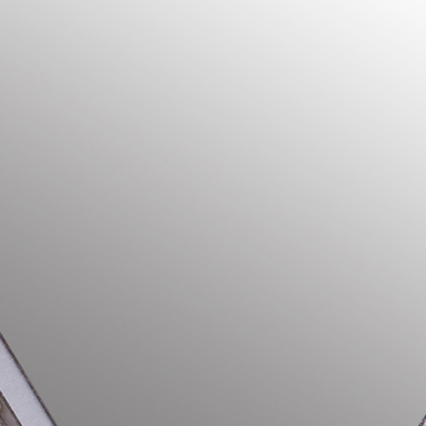 Hexagonal Mirrored Wall Display With Two Keyhole Hanger On Top Silver