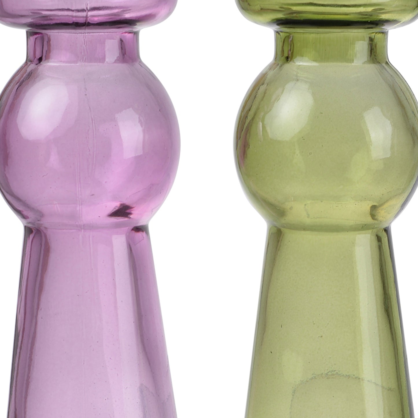 Glass Pillar Tealight Candle Holders Set Of 4 Multicolor