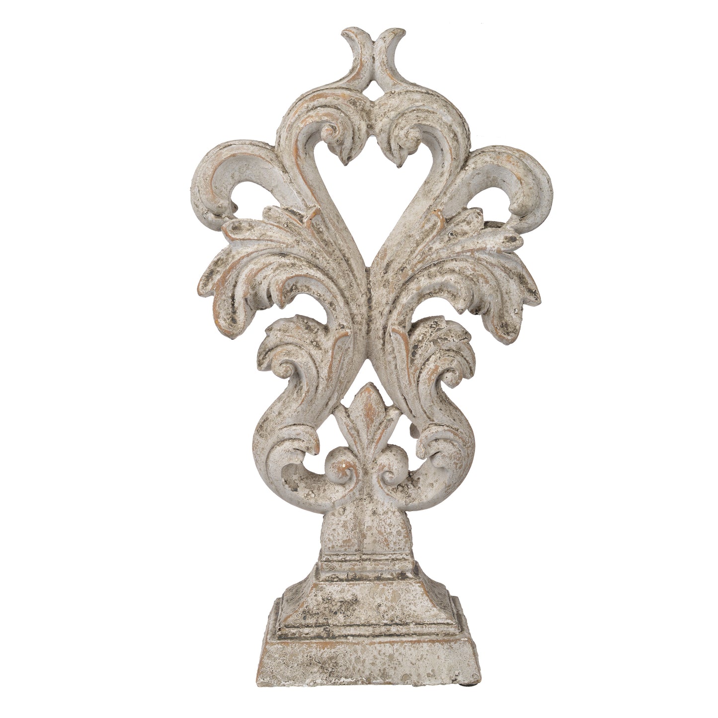 Cement And Sand Constructed Decorative Accent Sculpture White