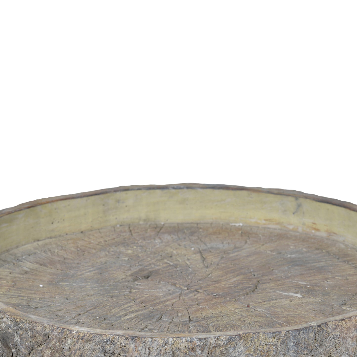 Decorative Cemented Log Plate With Distressed Details Gray