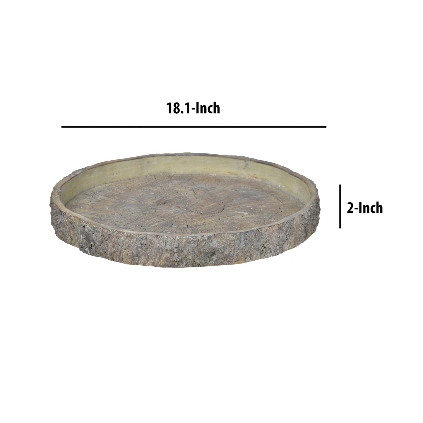 Decorative Cemented Log Plate With Distressed Details Gray