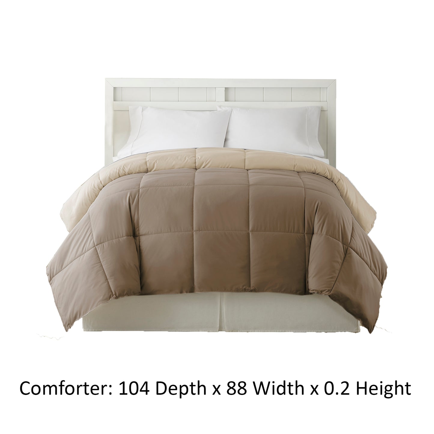Genoa King Size Box Quilted Reversible Comforter The Urban Port Brown And Gold