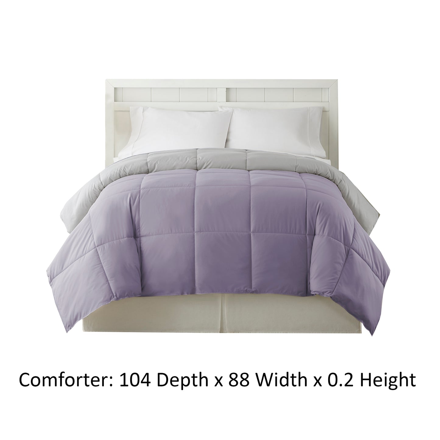 Genoa King Size Box Quilted Reversible Comforter The Urban Port Purple And Gray