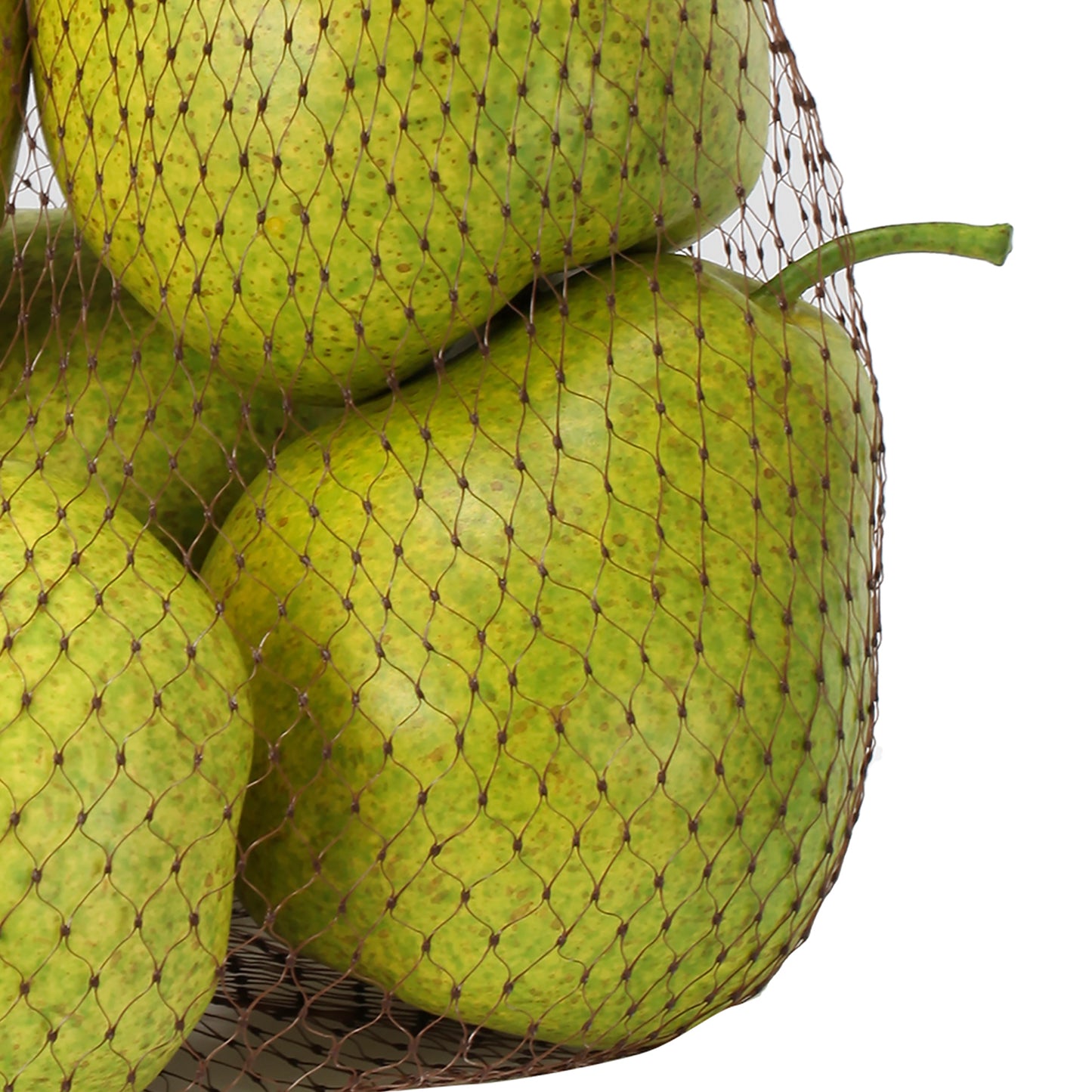 Decorative 6 Piece Artificial Pear In Plastic Net Bag Green