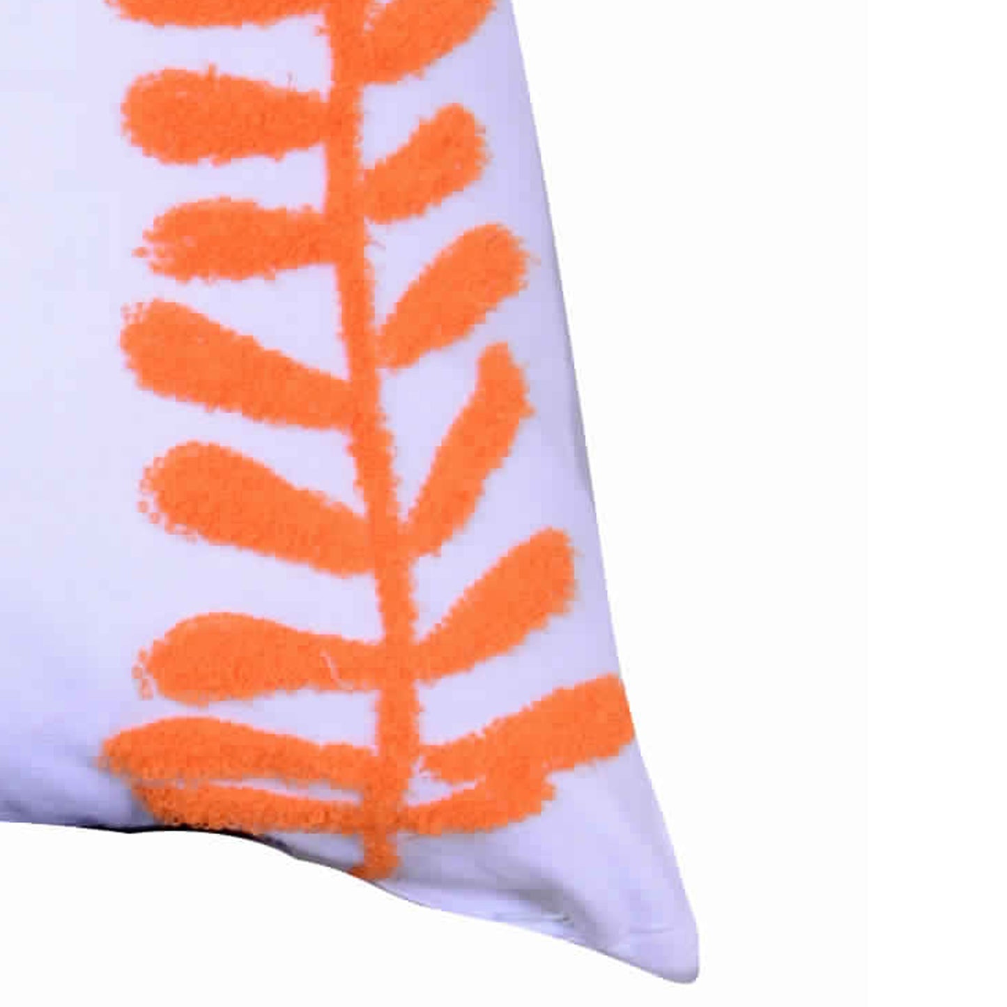 18 X 18 Inch Decorative Cotton Pillow With Sprig Pattern Multicolor