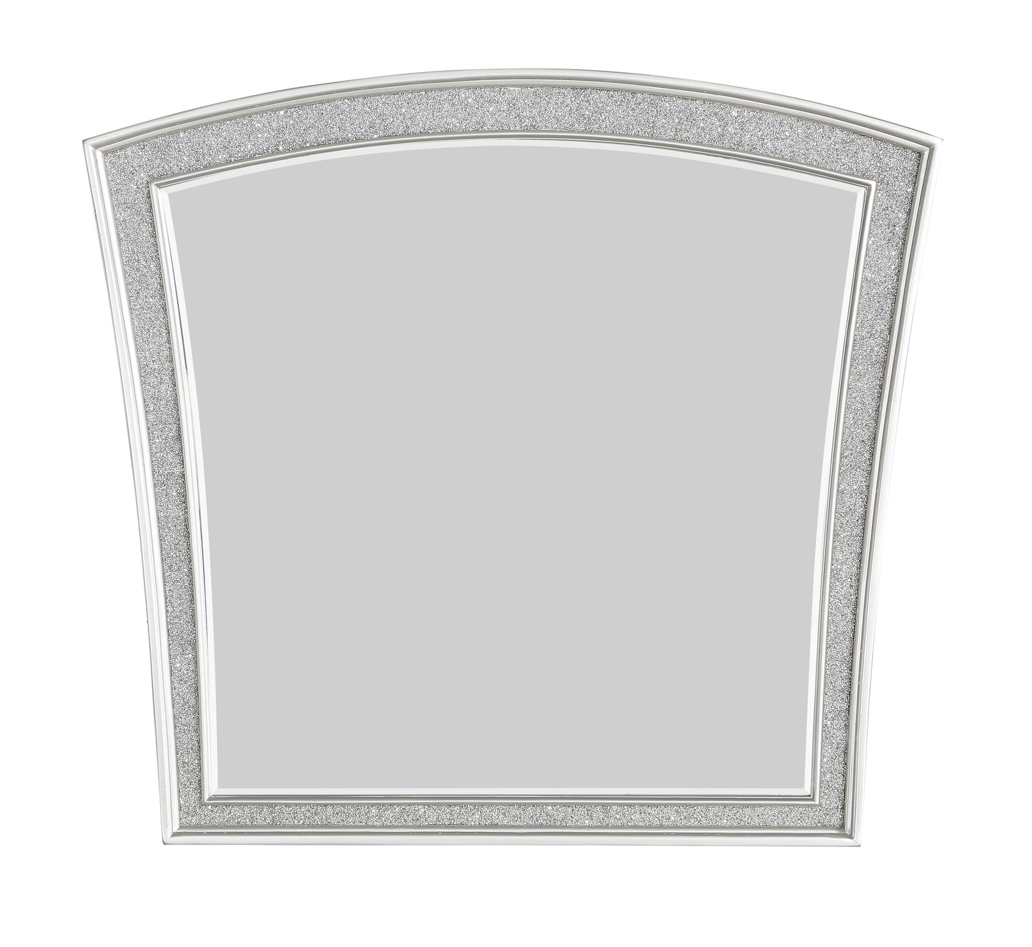 Modern Style Wooden Decorative Mirror With Rhinestone Inlays Silver