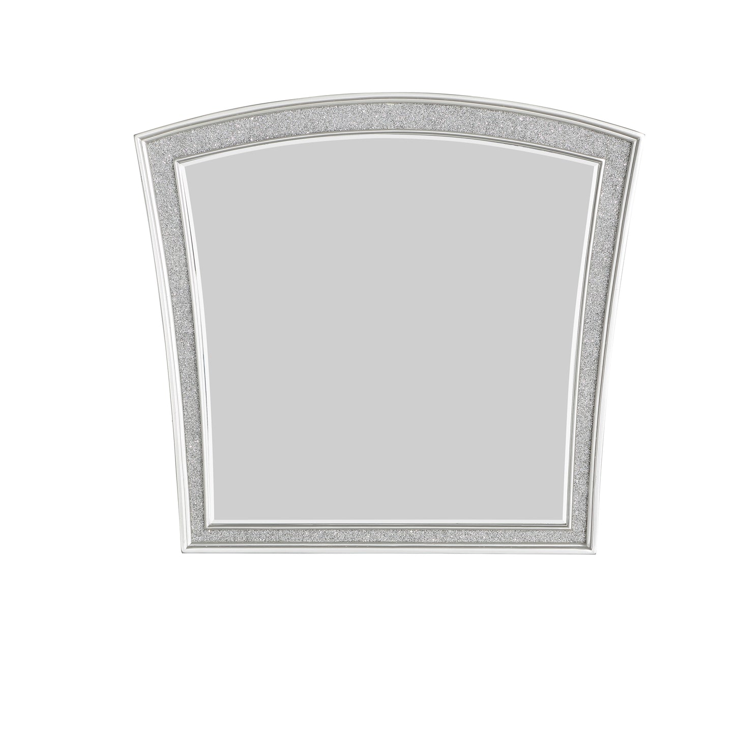 Modern Style Wooden Decorative Mirror With Rhinestone Inlays Silver